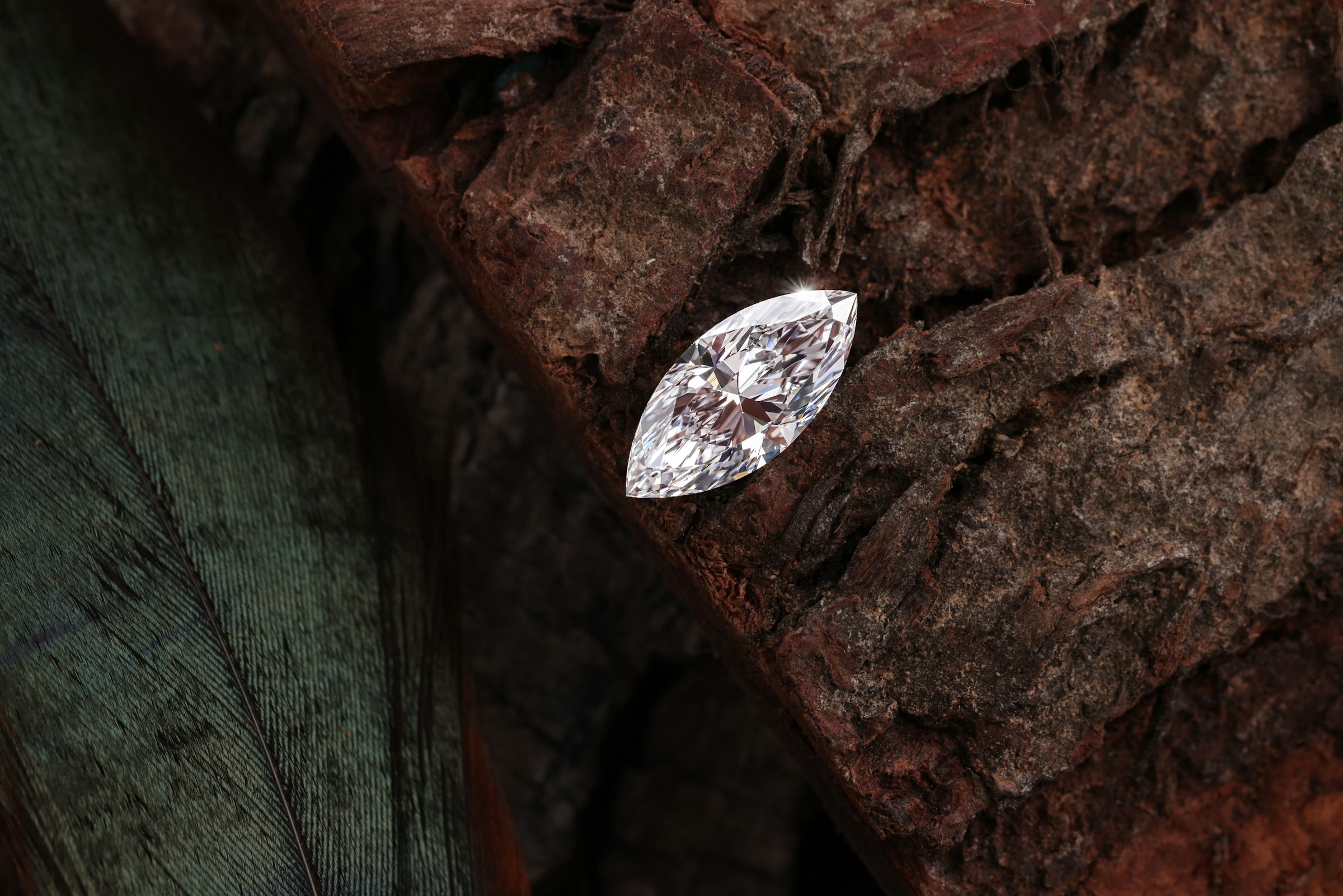 Marquise cut lab-grown diamond