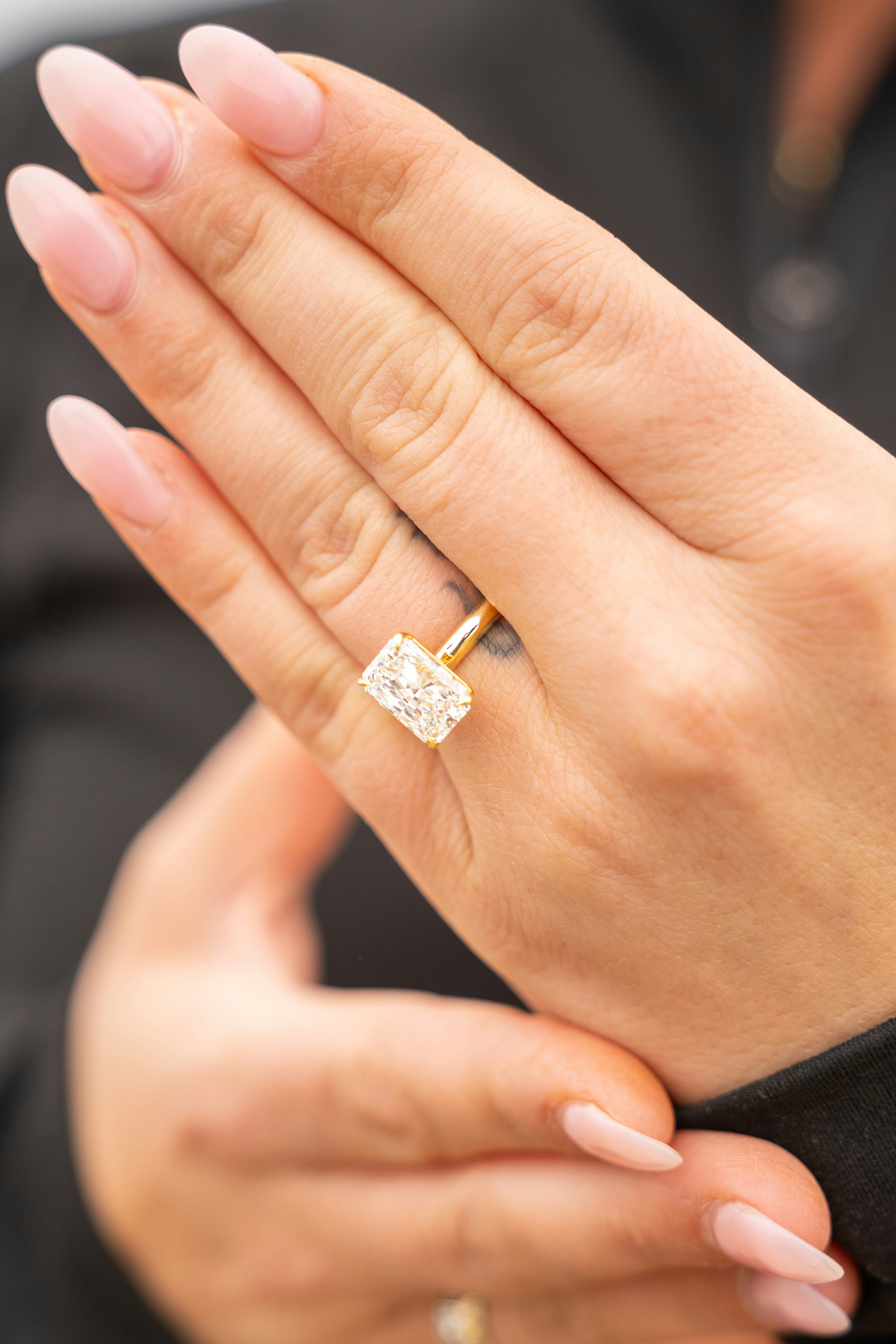 Radiant cut lab-grown diamond